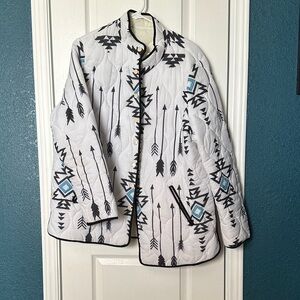 Women's Quilted Jacket with Geometric Print